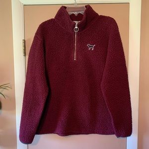 Victoria’s Secret Pink Sherpa Quarter Zip Pullover